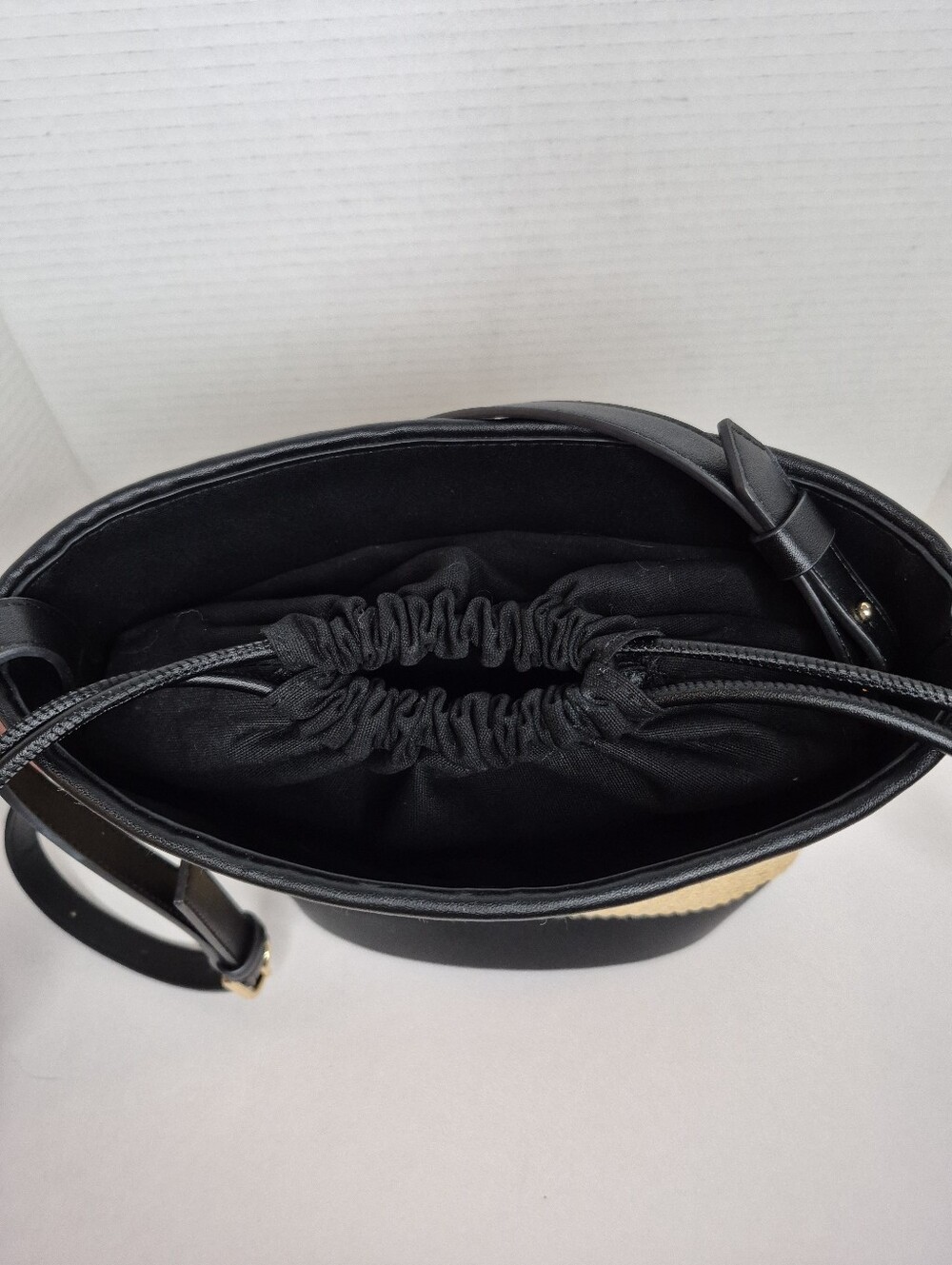 Mango Raffia Effect Medium Bucket Bag Excellent - Picture 7 of 13
